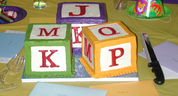 Toy blocks cake